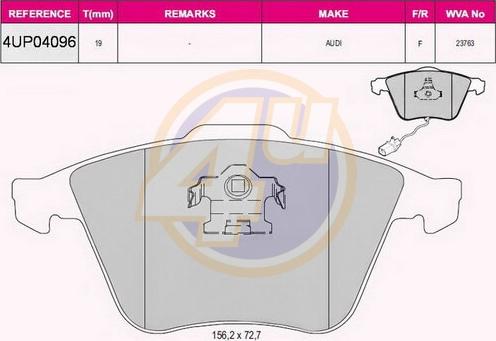 4U 4UP04096 - Brake Pad Set, disc brake car-mod.net