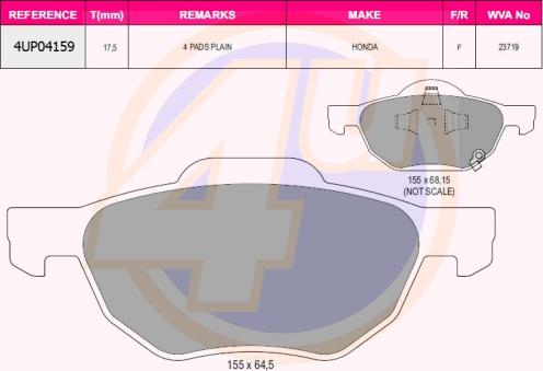4U 4UP04159 - Brake Pad Set, disc brake car-mod.net