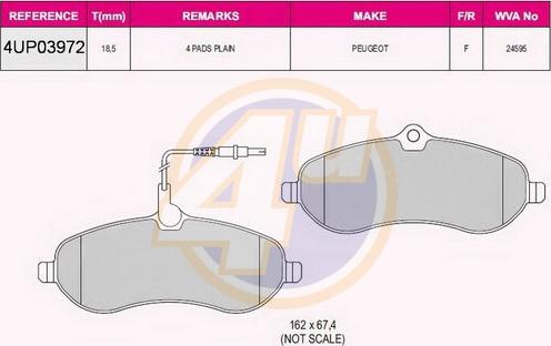 4U 4UP03972 - Brake Pad Set, disc brake car-mod.net