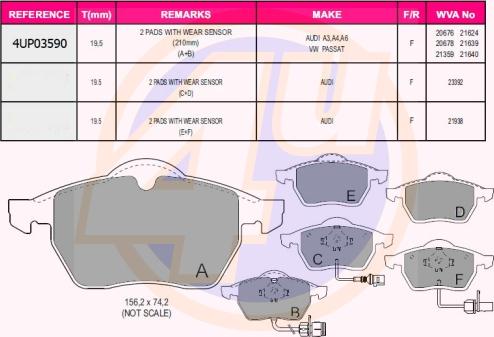 4U 4UP03590 - Brake Pad Set, disc brake car-mod.net