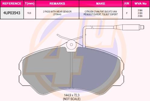 4U 4UP03543 - Brake Pad Set, disc brake car-mod.net