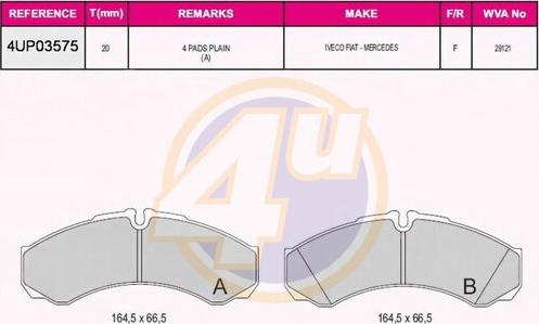 4U 4UP03575 - Brake Pad Set, disc brake car-mod.net