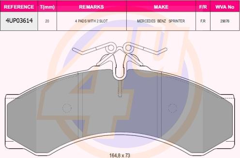 4U 4UP03614 - Brake Pad Set, disc brake car-mod.net