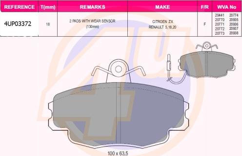 4U 4UP03372 - Brake Pad Set, disc brake car-mod.net