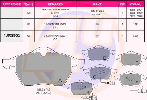 4U 4UP35902 - Brake Pad Set, disc brake car-mod.net