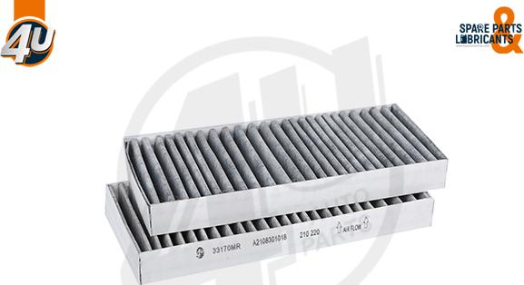 4U Autoparts 33170MR - Filter, interior air car-mod.net