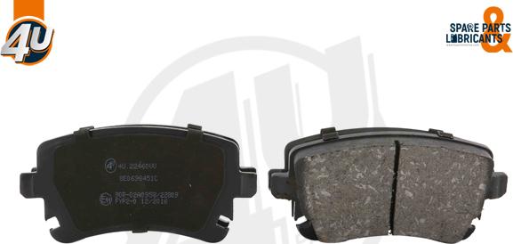 4U Autoparts 22460VV - Brake Pad Set, disc brake car-mod.net