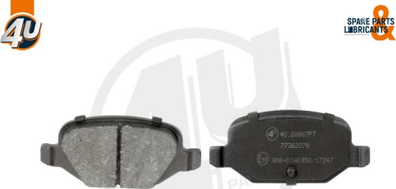 4U Autoparts 22667FT - Brake Pad Set, disc brake car-mod.net