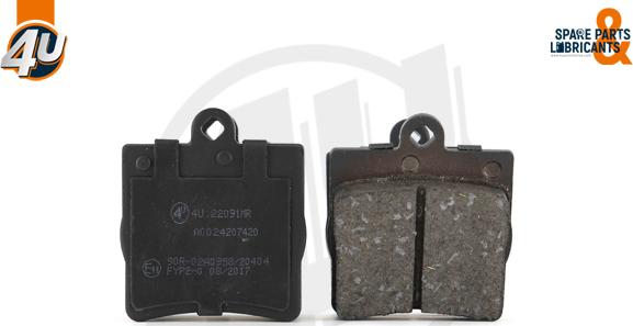 4U Autoparts 22091MR - Brake Pad Set, disc brake car-mod.net