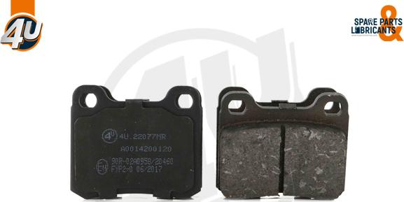 4U Autoparts 22077MR - Brake Pad Set, disc brake car-mod.net