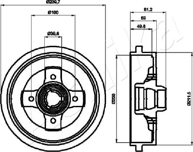 4X4 ESTANFI EST-56-00-0909 - Brake Drum car-mod.net