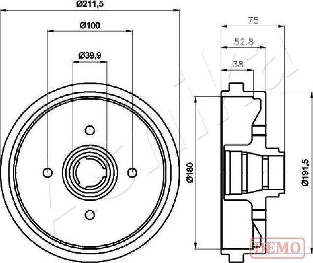 4X4 ESTANFI EST-56-00-0901C - Brake Drum car-mod.net