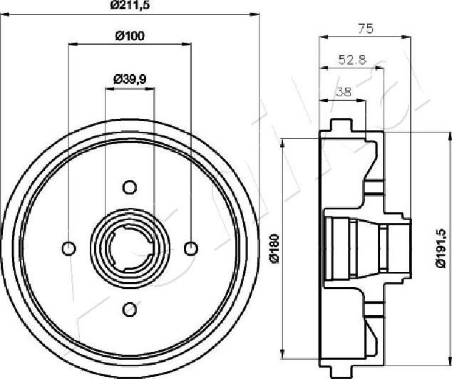 4X4 ESTANFI EST-56-00-0901 - Brake Drum car-mod.net