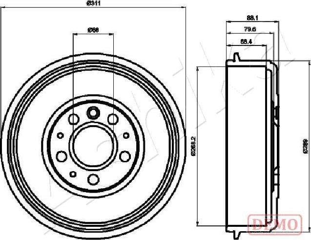 4X4 ESTANFI EST-56-00-0914C - Brake Drum car-mod.net