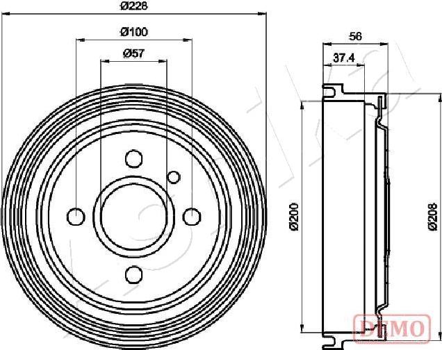 4X4 ESTANFI EST-56-00-0403C - Brake Drum car-mod.net