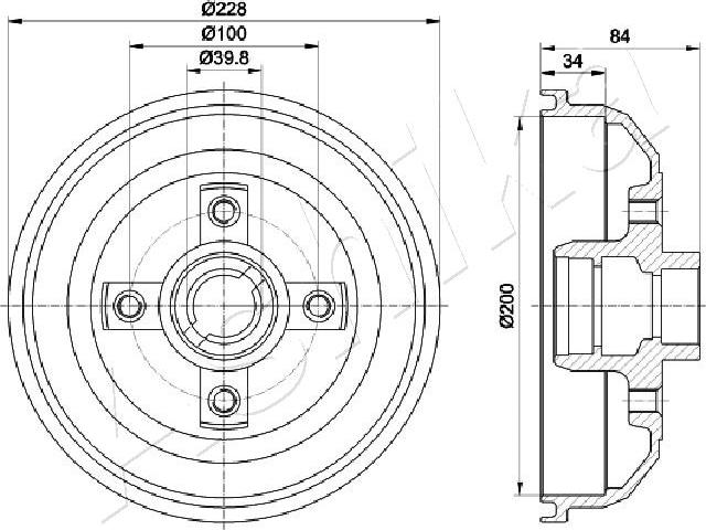 4X4 ESTANFI EST-56-00-0407 - Brake Drum car-mod.net