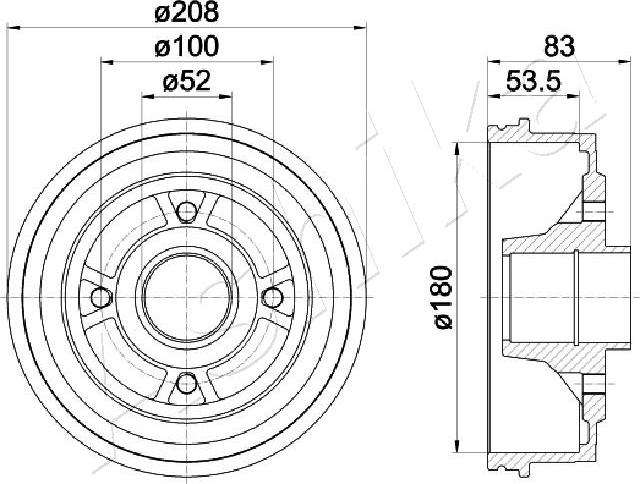 4X4 ESTANFI EST-56-00-0709 - Brake Drum car-mod.net