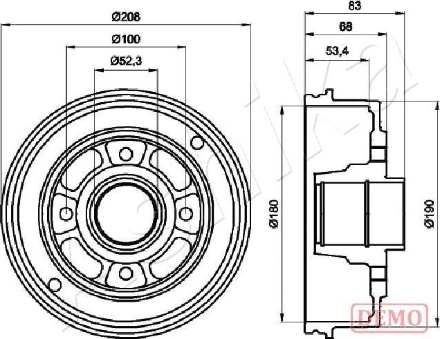 4X4 ESTANFI EST-56-00-0707C - Brake Drum car-mod.net
