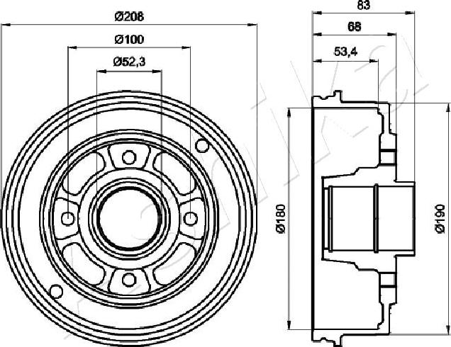 4X4 ESTANFI EST-56-00-0707 - Brake Drum car-mod.net