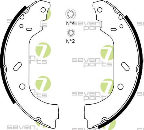 7 SEVEN PARTS SVG10434 - Drum Brake Shoe Set car-mod.net