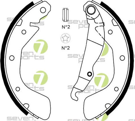 7 SEVEN PARTS SVG10384 - Drum Brake Shoe Set car-mod.net