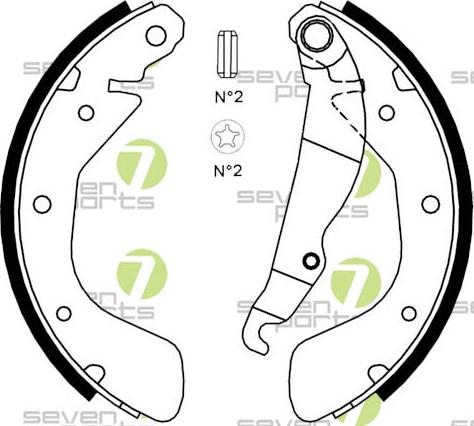 7 SEVEN PARTS SVG10383 - Drum Brake Shoe Set car-mod.net
