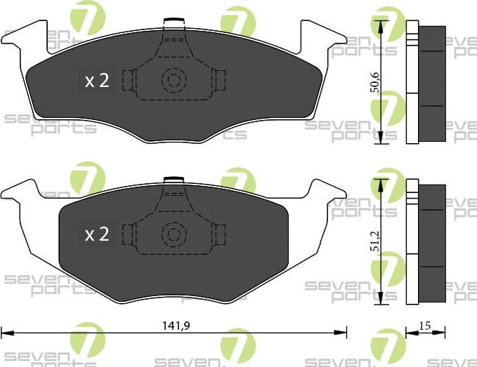 7 SEVEN PARTS SVP19300 - Brake Pad Set, disc brake car-mod.net