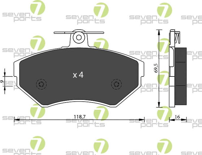 7 SEVEN PARTS SVP19330 - Brake Pad Set, disc brake car-mod.net