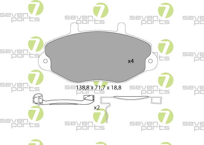 7 SEVEN PARTS SVP14991 - Brake Pad Set, disc brake car-mod.net
