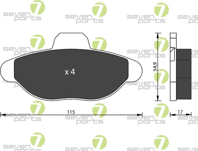 7 SEVEN PARTS SVP14950 - Brake Pad Set, disc brake car-mod.net