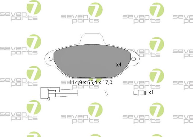 7 SEVEN PARTS SVP14951 - Brake Pad Set, disc brake car-mod.net
