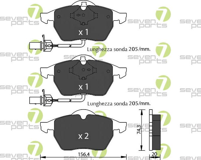 7 SEVEN PARTS SVP15645 - Brake Pad Set, disc brake car-mod.net
