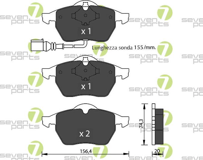 7 SEVEN PARTS SVP15646 - Brake Pad Set, disc brake car-mod.net