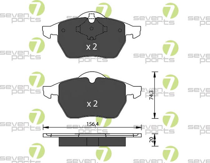 7 SEVEN PARTS SVP15641 - Brake Pad Set, disc brake car-mod.net