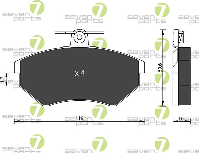 7 SEVEN PARTS SVP15601 - Brake Pad Set, disc brake car-mod.net