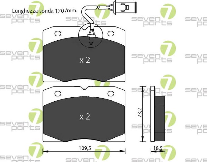 7 SEVEN PARTS SVP15015 - Brake Pad Set, disc brake car-mod.net
