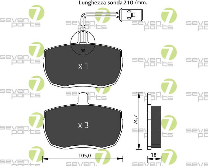 7 SEVEN PARTS SVP11103 - Brake Pad Set, disc brake car-mod.net