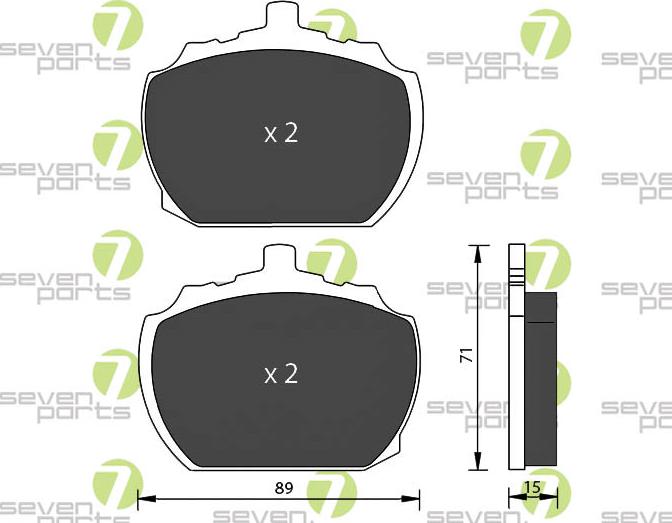 7 SEVEN PARTS SVP11110 - Brake Pad Set, disc brake car-mod.net