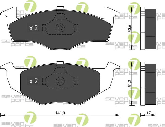 7 SEVEN PARTS SVP18260 - Brake Pad Set, disc brake car-mod.net