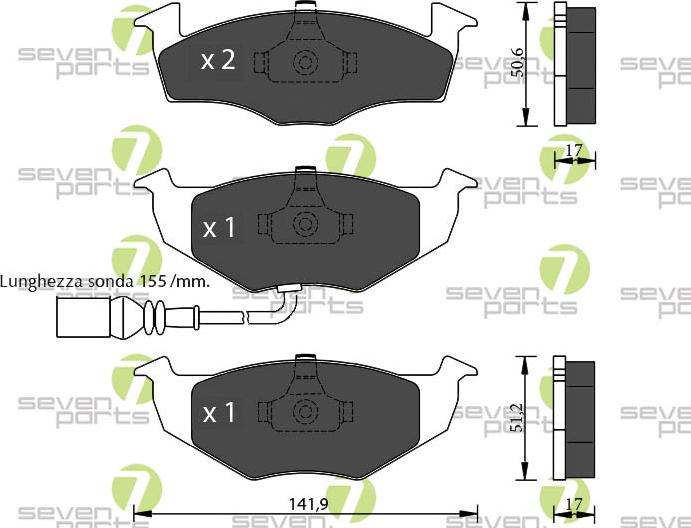 7 SEVEN PARTS SVP18261 - Brake Pad Set, disc brake car-mod.net