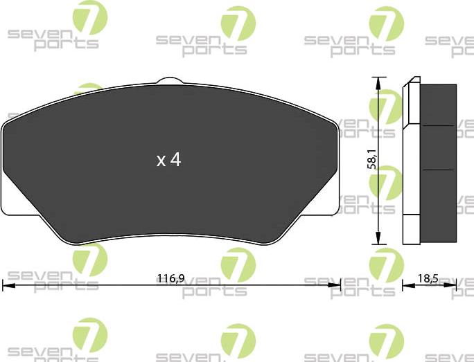 7 SEVEN PARTS SVP13960 - Brake Pad Set, disc brake car-mod.net