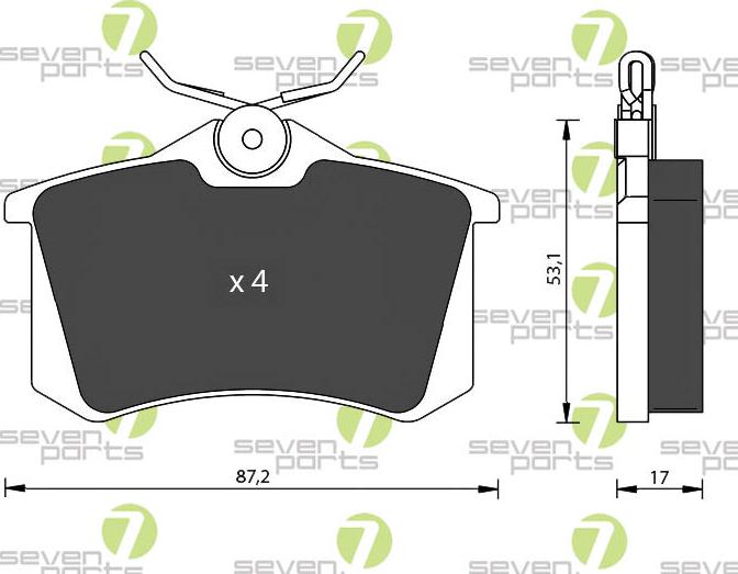 7 SEVEN PARTS SVP17400 - Brake Pad Set, disc brake car-mod.net