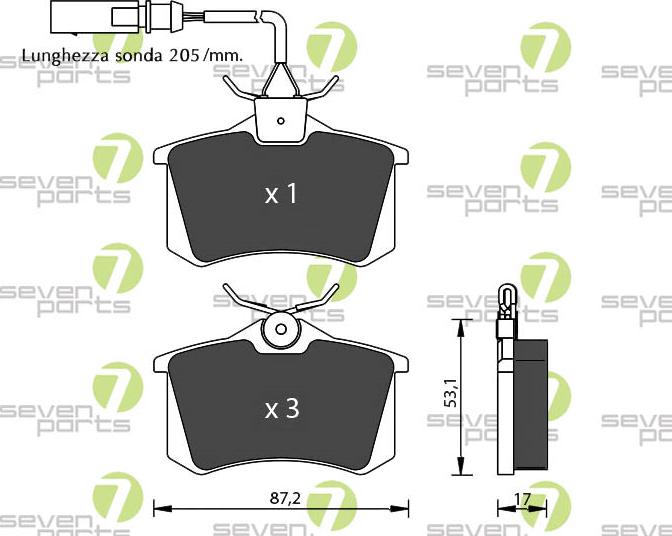 7 SEVEN PARTS SVP17402 - Brake Pad Set, disc brake car-mod.net