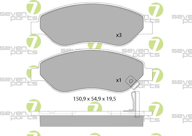 7 SEVEN PARTS SVP29100 - Brake Pad Set, disc brake car-mod.net
