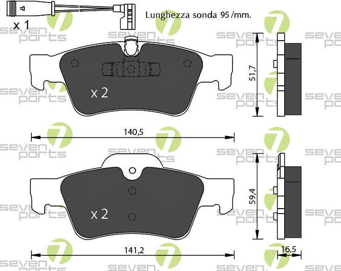 7 SEVEN PARTS SVP29120 - Brake Pad Set, disc brake car-mod.net