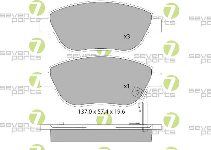 7 SEVEN PARTS SVP24130 - Brake Pad Set, disc brake car-mod.net