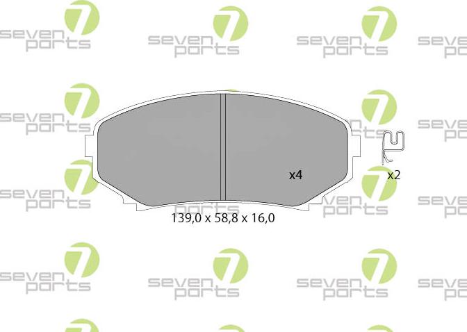 7 SEVEN PARTS SVP25060 - Brake Pad Set, disc brake car-mod.net