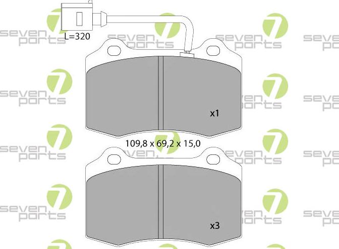 7 SEVEN PARTS SVP25011 - Brake Pad Set, disc brake car-mod.net
