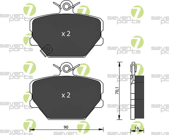 7 SEVEN PARTS SVP20070 - Brake Pad Set, disc brake car-mod.net