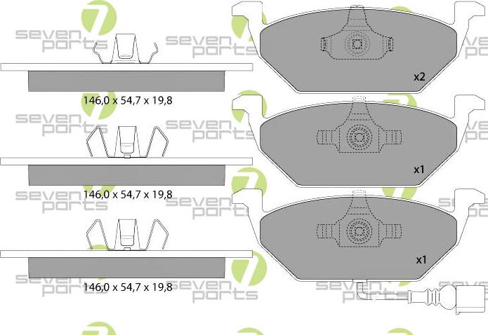 7 SEVEN PARTS SVP20293 - Brake Pad Set, disc brake car-mod.net